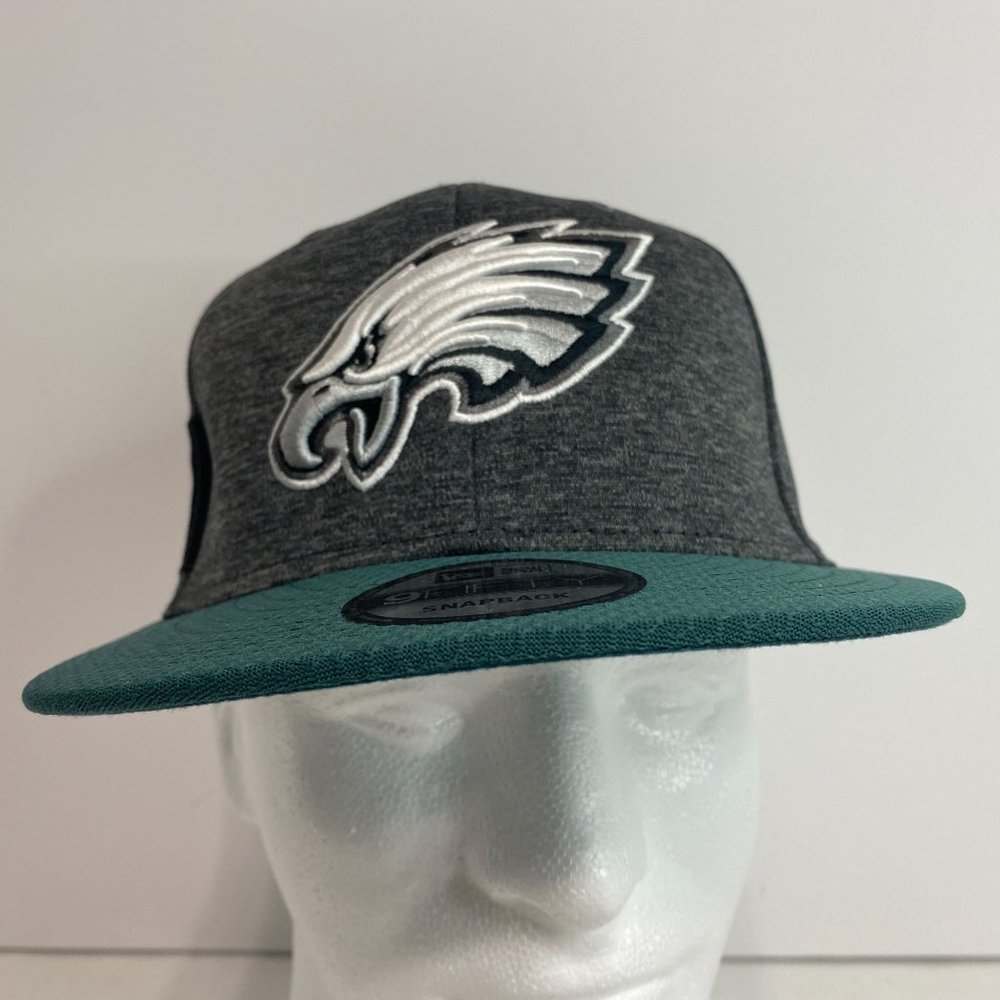 Philadelphia EAGLES New Era Snapback Hat Gray w Green Brim NFL Cap
